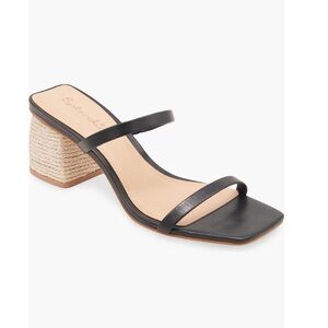 Splendid Kharis Square Toe Block Heel Sandals Black & Tan Leather Women’s 10